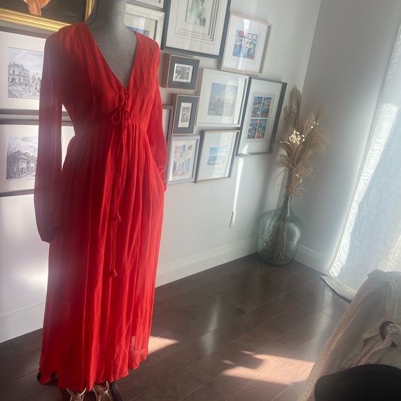 MaxMara red linen dreds NEW - Picture 4 of 5